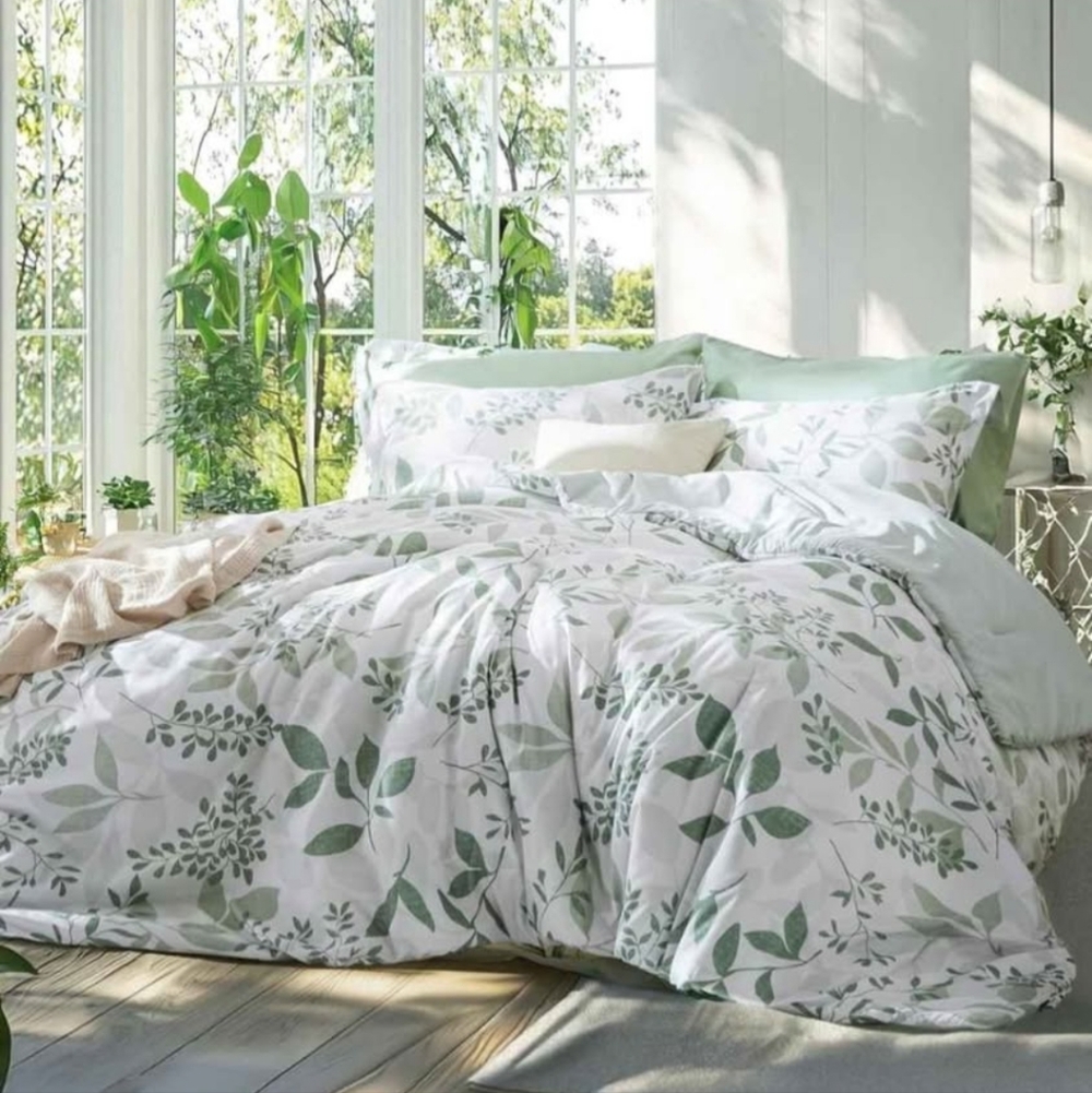 Bedsure Comforter Set Full Size - Cute Floral Bedding Comforter Soft Reversible